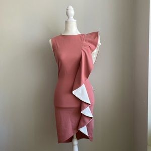 Akira Ruffle Side Sleeveless Fitted Mini Dress